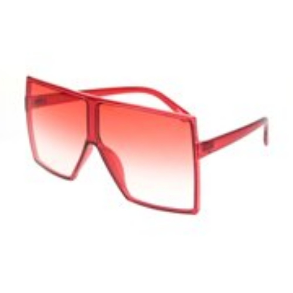 Oversized Red Retro Sunglasses